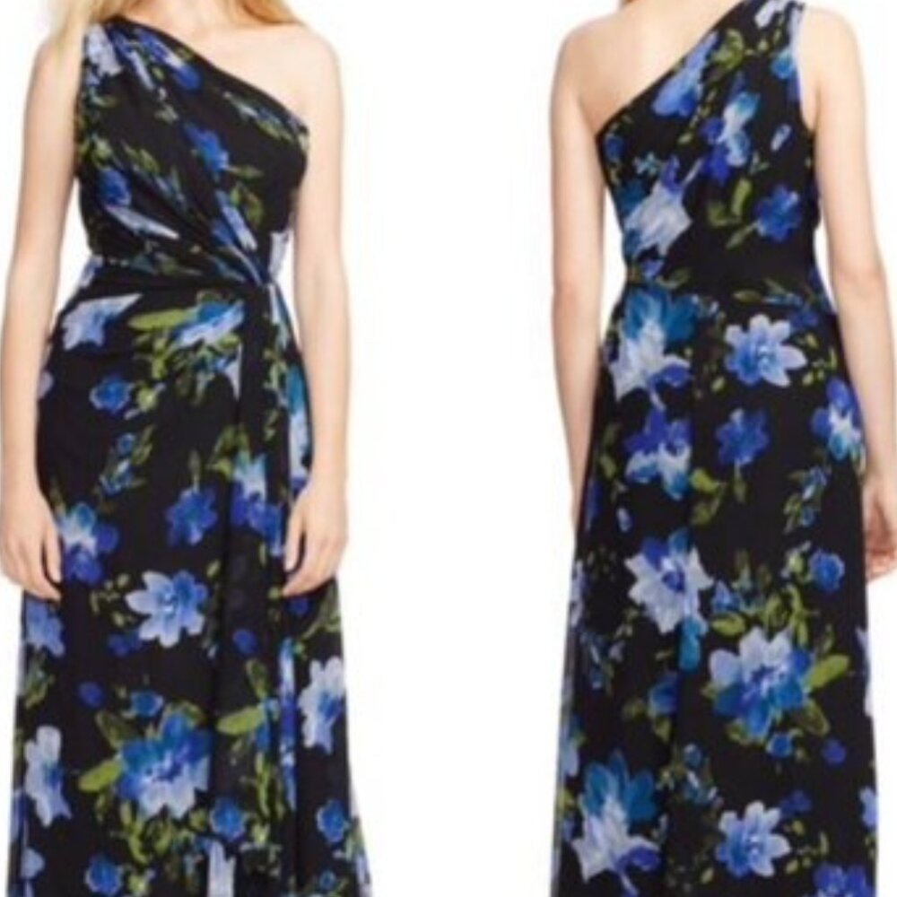 Lauren Ralph Lauren Evening Floral One-Shoulder Gown sz. 6